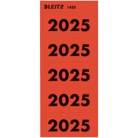 LEITZ Ordner-Inhaltsschild "Jahreszahl 2025", rot