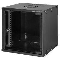 LogiLink 10" Wandgehäuse SoHo, montiert, 9 HE, schwarz