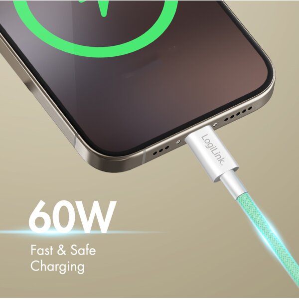 LogiLink C&acirc;ble USB 2.0, USB-A - USB-C, 0,5 m, bleu