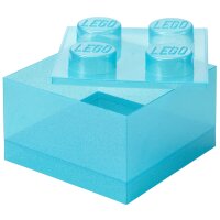 LEGO Aufbewahrungsstein STORAGE BRICK 4 GLITTER, hellblau
