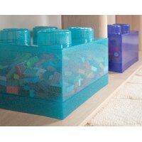 LEGO Aufbewahrungsstein STORAGE BRICK 4 GLITTER, hellblau