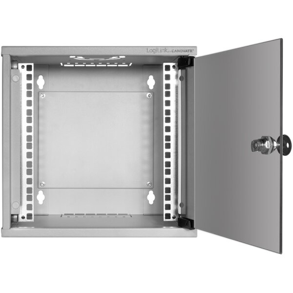 LogiLink 10" Wandgeh&auml;use SoHo, montiert, 9 HE, lichtgrau