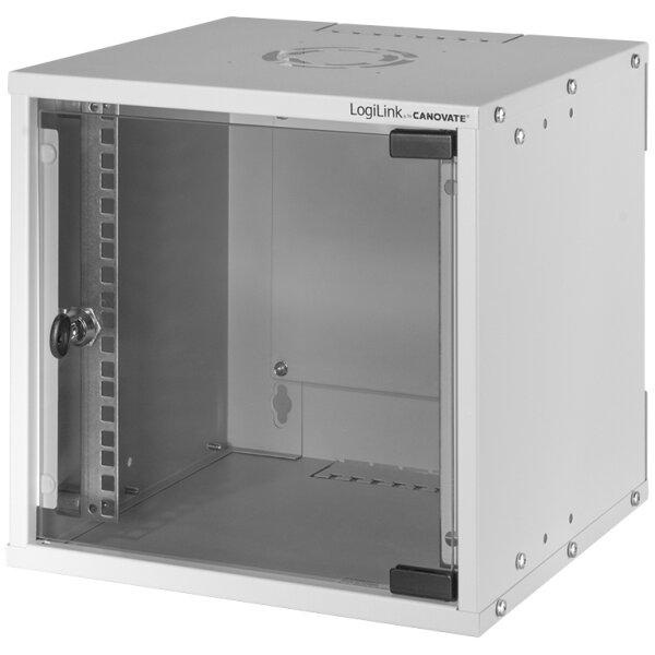 LogiLink 10" Wandgeh&auml;use SoHo, montiert, 9 HE, lichtgrau
