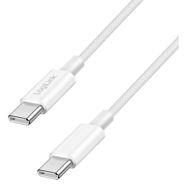 LogiLink C&acirc;ble USB 2.0, USB-C - USB-C, 0,5 m, blanc