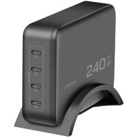 LogiLink USB-C Tisch-Ladegerät, 4x Port, GaN, 240 Watt