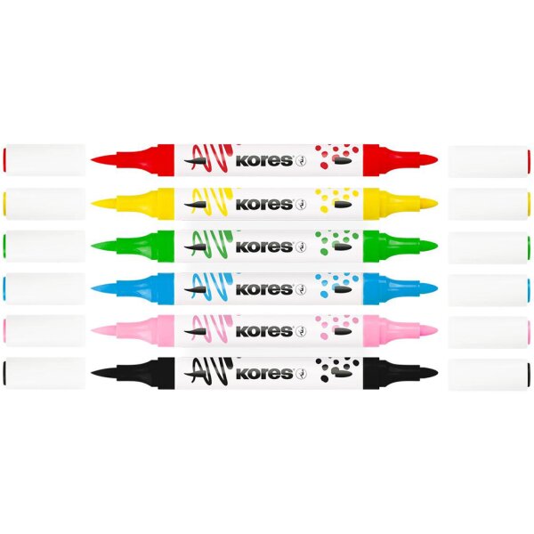 Kores Acrylmarker Duo, 2 Spitzen, schwarz weiss