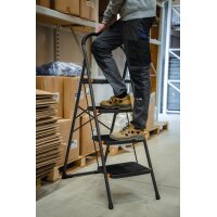 Bradas Stahl-Klappleiter, 4 Stufen, schwarz