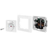 LogiLink Unterputz-Steckdose, 1x CEE 7 3, 1x USB-A, 1x USB-C