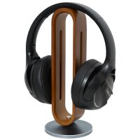 LogiLink Support pour casque audio, marron/argent
