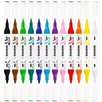 Kores Acrylmarker Duo, 2 Spitzen, 12er Etui, farbig sortiert