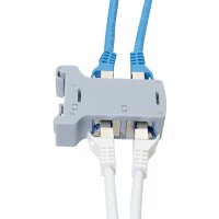 LogiLink Hutschienen-Adapter mit 2 Kat.6A Inline-Kupplungen