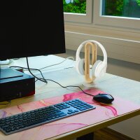 LogiLink Support pour casque audio, marron clair/argent