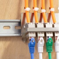 LogiLink Support de fixation pour 4 modules Keystone, inox