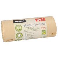 STARPAK Sac poubelle Waste-to-Waste, 18 litres, marron