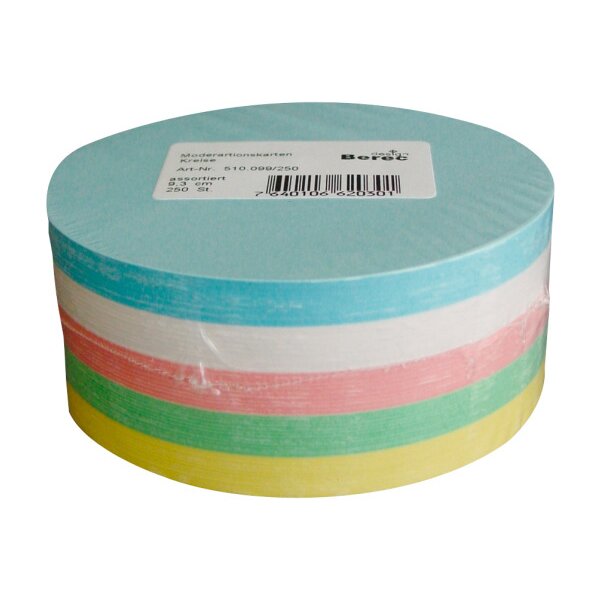 BEREC Karton Kreise 10cm 510.099/500 ass. 500 Stück