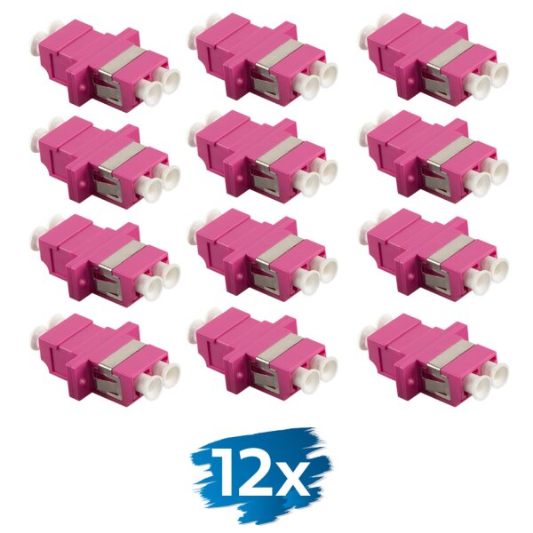LogiLink LWL Kupplung-Set, 2x LC-Duplex, OM4, violett