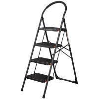 Bradas Stahl-Klappleiter, 3 Stufen, schwarz