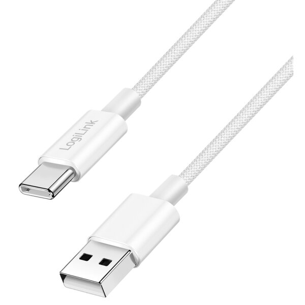 LogiLink USB 2.0 Kabel, USB-A - USB-C Stecker, 1,5 m, weiss