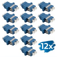 LogiLink Set de coupleurs fibre optique, 2x LC-Duplex, bleu