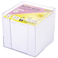 folia Zettelbox, Kunststoff, 90 x 90 mm, glasklar weiss