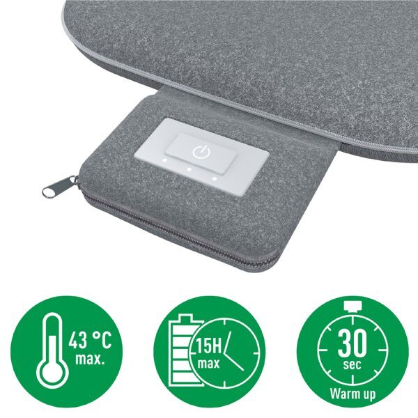 LEITZ Coussin de si&egrave;ge chauffant iComfi, gris