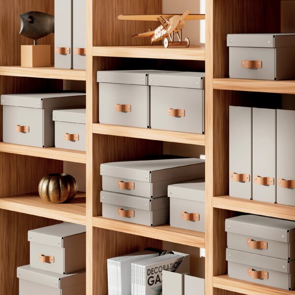 LEITZ Porte-revues Puro, A4, carton, set de 2, beige