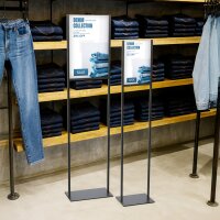 EUROPEL Porte-visuel sur pied, A4 métal, noir