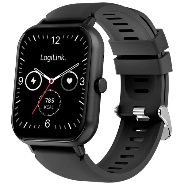 LogiLink Smartwatch "Edge", 1,83" LCD-Touchscreen, schwarz