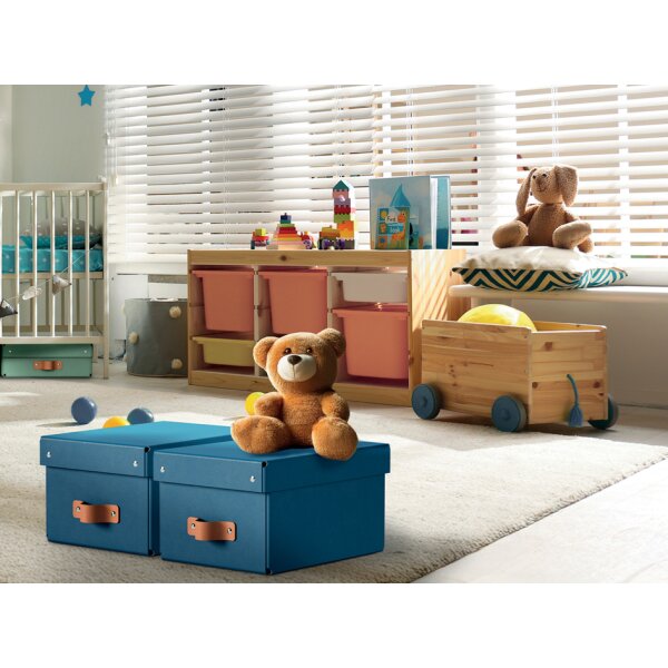 LEITZ Boîte de rangement Puro, carton, 17 L, set de 2, bleu