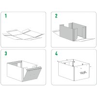 LEITZ Boîte de rangement Puro, carton, 17 L, set de 2, bleu