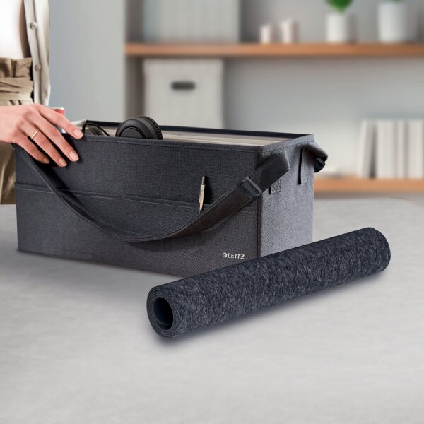 LEITZ Schreibunterlage, 700 x 360 mm, aus Filz, dunkelgrau