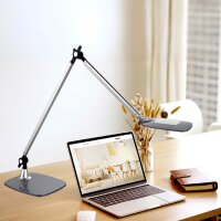 PAPERFLOW Lampe de table à LED JIM, socle, argent/blanc