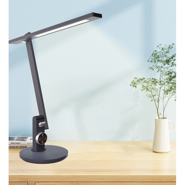 PAPERFLOW Lampe de table &agrave; LED BENTO, socle, argent bross&eacute;