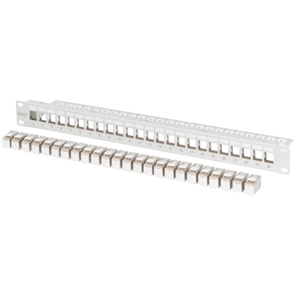 DIGITUS Panneau de brassage modulaire 19, 24 ports, garni