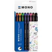 Tombow Fineliner MONO drawing pen, 8er Etui