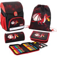 EBERHARD FABER Schulranzen-Set EFAlino Drachen, 4-teilig