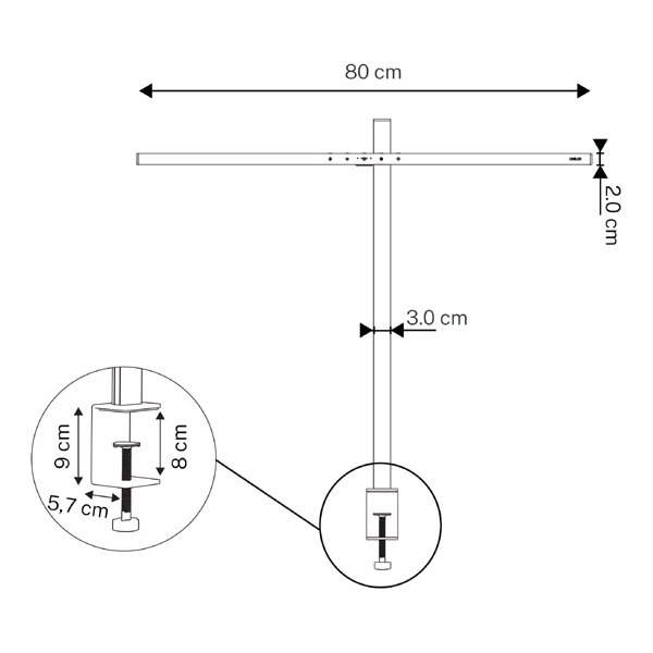 UNiLUX LED-Tischleuchte ELITE LUMINO, Klemmfuss, schwarz