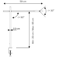 UNiLUX LED-Tischleuchte ELITE LUMINO, Klemmfuss, schwarz