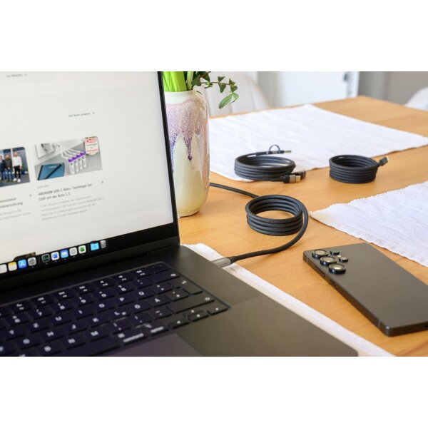 ANSMANN C&acirc;ble magn&eacute;tique charge et donn&eacute;es, USB-C-Lightning