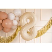 PARTYDECO Folienballon Ziffer 8 72cm FB230P-8-013 beige