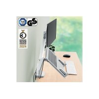 LEITZ Monitorarm Ergo 6538-00-85 Grau, inkl. Laptophalter