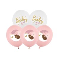 PARTYDECO Ballons 30cm SB14P3370006 Baby Girl, rosa 6...