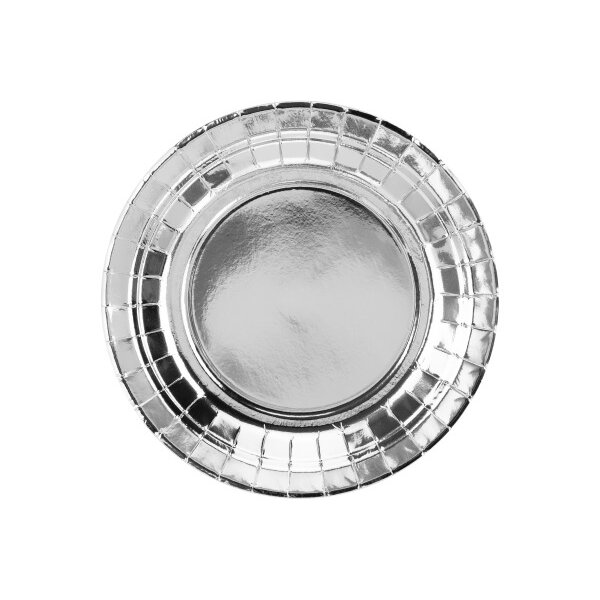 PARTYDECO Assiettes 18cm TPP35-018ME argent 6 pi&egrave;ces