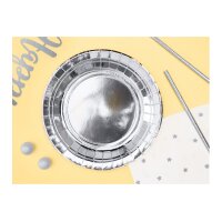PARTYDECO Teller 18cm TPP35-018ME silber 6 Stück