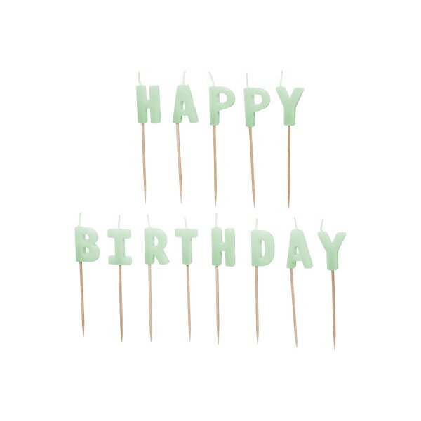 PARTYDECO Bougies Happy Birthday SCS-13-102 vert clair