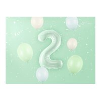 PARTYDECO Folienballon Ziffer 2 72cm FB230G-2-012 hellgrün
