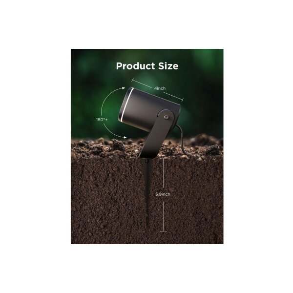 GOVEE Outdoor Spotlights 2 2 pcs. H7093311 noir, Matter