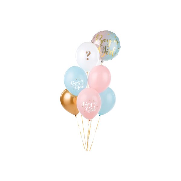 PARTYDECO Ballons 30cm SB14P3080006 Boy or Girl 6 pi&egrave;ces