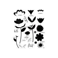 SIZZIX Stempel 666994 Whimsy Bloom 22 Stück