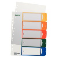 LEITZ Kunststoff-Register, Zahlen, A4 Überbreite,...